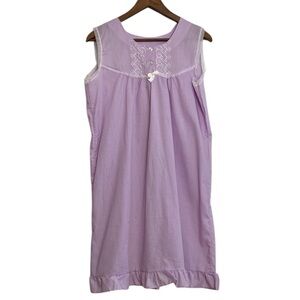 Vintage Nightgown Womens Large Lilac Purple Sleeveless Ruffle Lace Fairycore